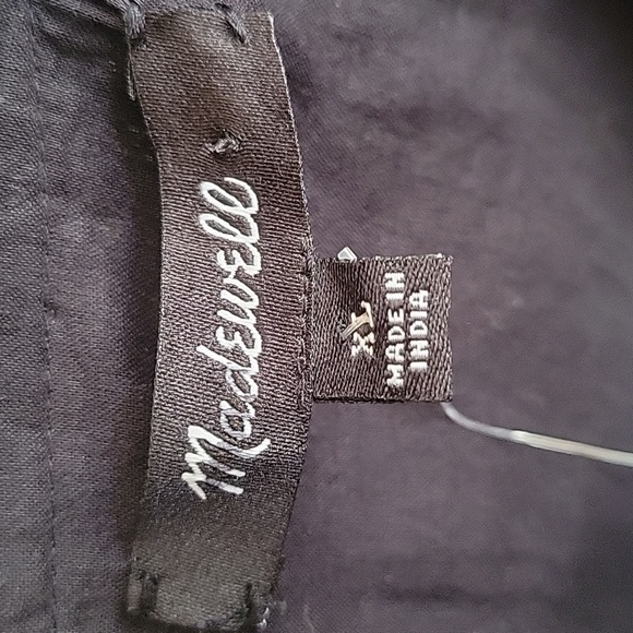 NWT. Madewell sz XL seersucker puff- sleeve cut-out mini dress - Picture 6 of 10